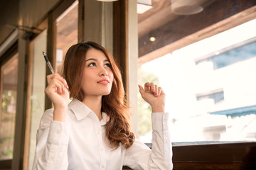 portrait of businesswoman relax and enjoy smile