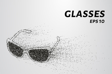 Glasses of the particles. The glasses consists of small circles and dots. Vector illustration.