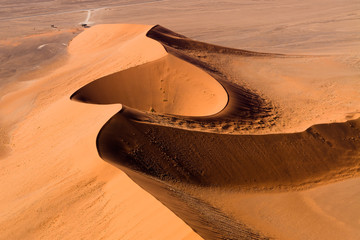 aerial view of the dunes of sossusvlei, part of the namib desert, located in namib naukluft park, namibia, africa