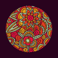 Flower mandala art nature decoration illustration