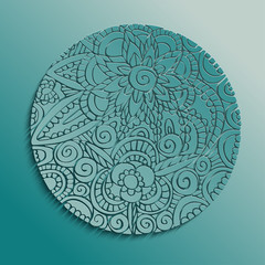 Traditional floral mandala paper cut design