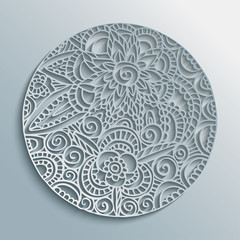 Flower mandala paper cut handmade decoration