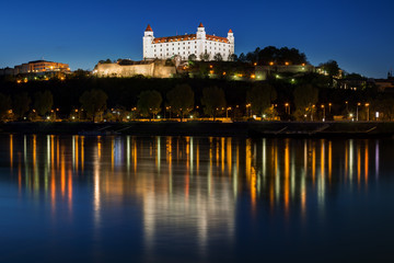 Bratislava castle over Danube river , Bratislava, Slovakia