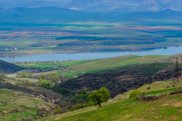 Amazing view Aghstev reservoir, on Armenian-Azerbaijan state border