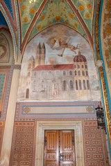 Fototapeta na wymiar Interior of Church of St. Peter and Paul at Vysehrad, Prague, Czech Republic