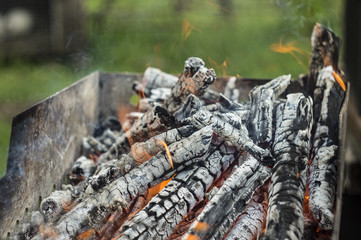 Charcoal, barbecue, brazier, fire