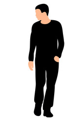 Vector silhouette man going