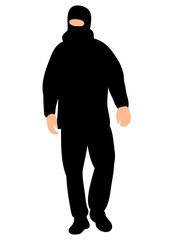 Vector silhouette male terrorist