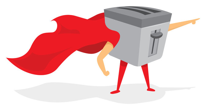 Supert toaster hero with cape