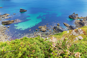 Fototapeta na wymiar Heritage Coast Atlantic ocean, Cornwall England UK