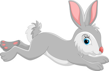 Obraz premium Cute cartoon rabbit running