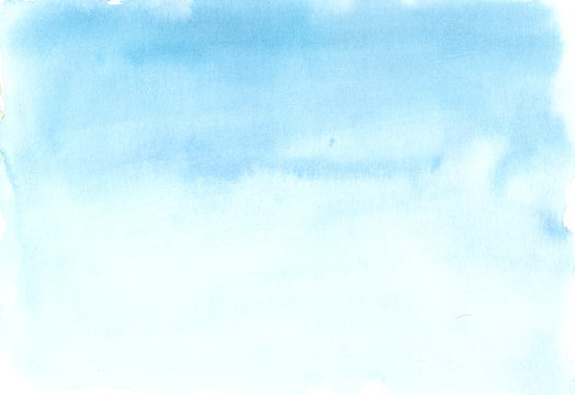 Hand painted blue watercolor background, watercolor wash