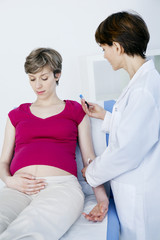 Fototapeta premium Blood sample being taken from pregnant woman