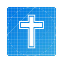 Obraz premium Blueprint - Kreuz christlich
