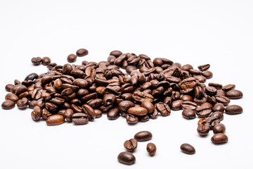 Coffee beans isolated on a white background