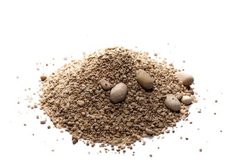 pile sand isolated on white background