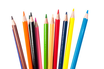 Color pencils isolated on a white background