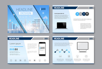 Template Design Brochure, Annual Report, Magazine, Poster, Corporate Presentation, Portfolio, Flyer Set With Copy Space Vector Illustration