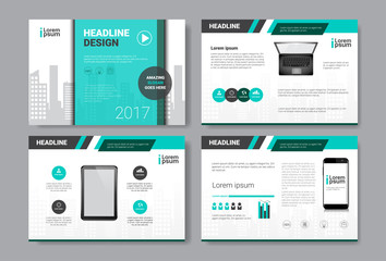 Template Design Brochure, Annual Report, Magazine, Poster, Corporate Presentation, Portfolio, Flyer Set With Copy Space Vector Illustration