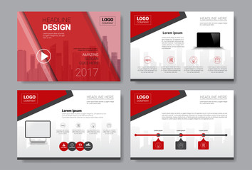 Template Design Brochure, Annual Report, Magazine, Poster, Corporate Presentation, Portfolio, Flyer Set With Copy Space Vector Illustration