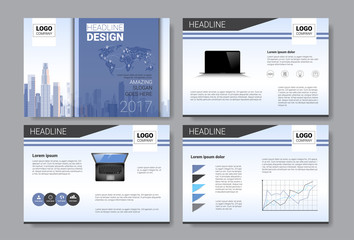 Fototapeta na wymiar Template Design Brochure, Annual Report, Magazine, Poster, Corporate Presentation, Portfolio, Flyer Set With Copy Space Vector Illustration