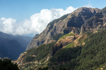 View to the south from the pass Boca da Encumeada in Madeira