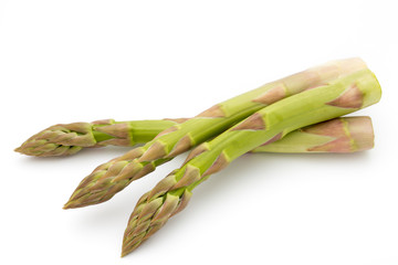 Eco asparagus on white background. Fresh vegetables.
