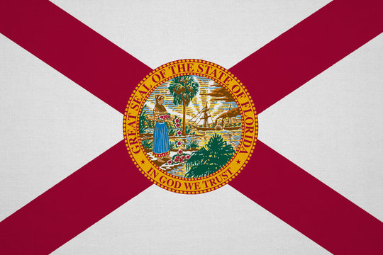Florida flag with fabric texture