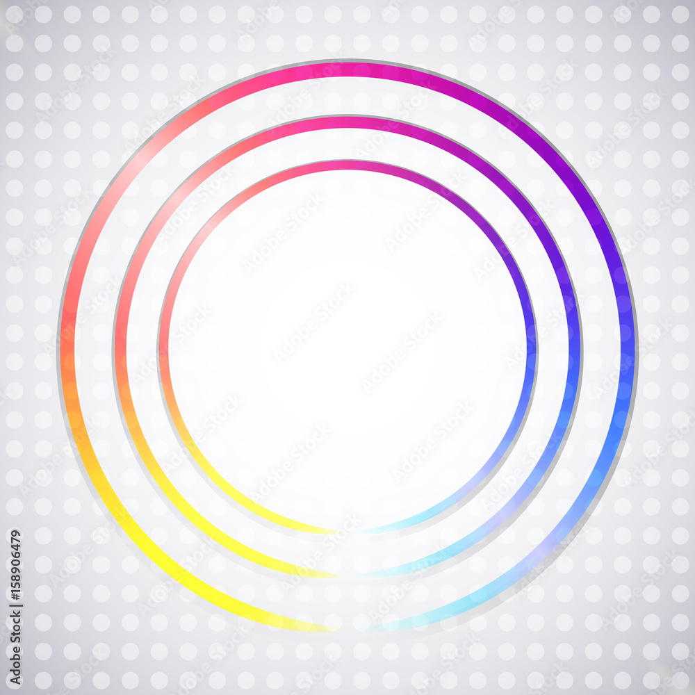 Aufkleber abstract background with bright drawing of concentric circles.