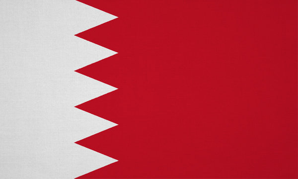 Bahrain flag with fabric texture