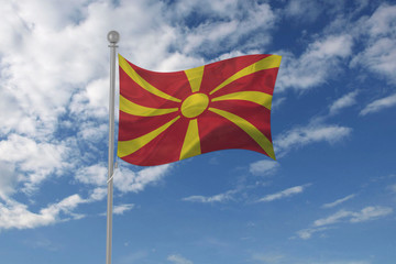 Macedonia flag waving in the sky