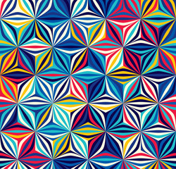 Fototapety  Jasny wzór geometrycznych kształtów. Kolor tworzy elementy objętości.