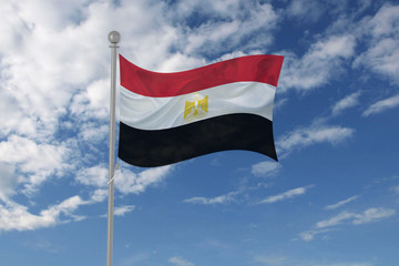 Fototapeta na wymiar Egypt flag waving in the sky