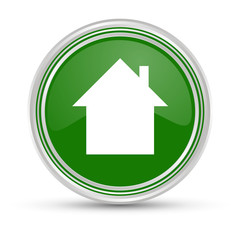 Grüner Button - Haus Icon