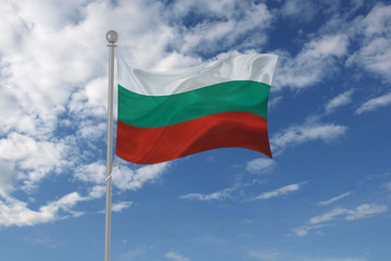 Bulgaria flag waving in the sky