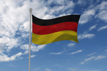 Germany flag waving in the sky