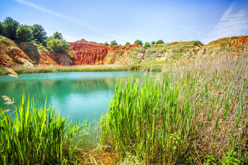 Bauxite Quarry Lake in Otranto, Italy