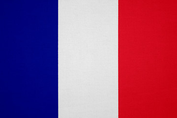 France flag with fabric texture