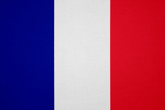 France flag with fabric texture