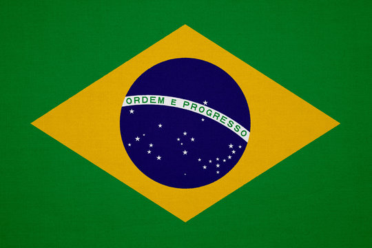 Brazil flag with fabric texture