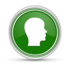 Grüner Button - Kopf seitlich