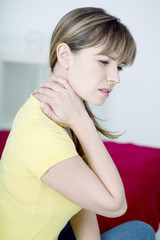 Woman suffering from cervical pain