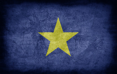 Texas Republic flag with grunge metal texture