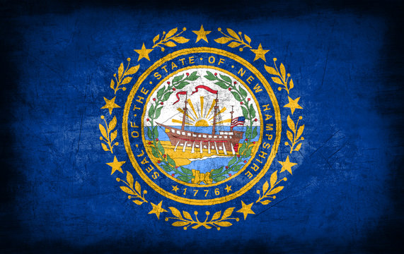 New Hampshire flag with grunge metal texture