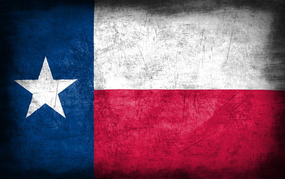 Texas flag with grunge metal texture
