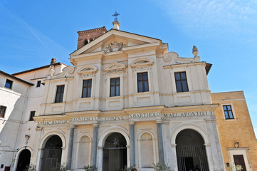 Fototapeta na wymiar Roma, la Basilica di San Bartolomeo all'Isola Tiberina