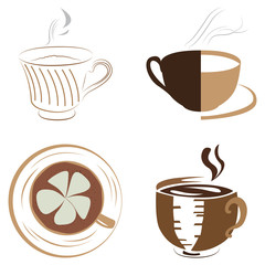 Set of abstract coffee logos, Vector illustration