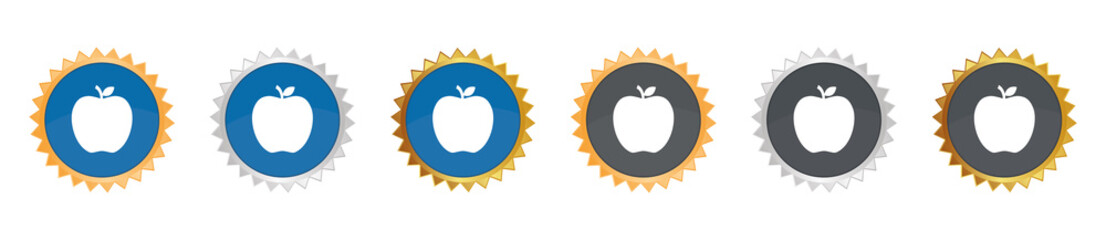 Apfel - Gezacktes Button-Set