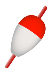 Fishing float white with red