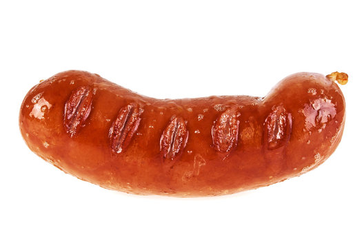Grilled sausage isolated on a white background